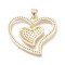26x30mm 18k Gold Plated Brass Micro Pave Cubic Zirconia Heart Pendant